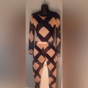 Posh By V Queen Caged Mesh Bodysuit and Leggings Set